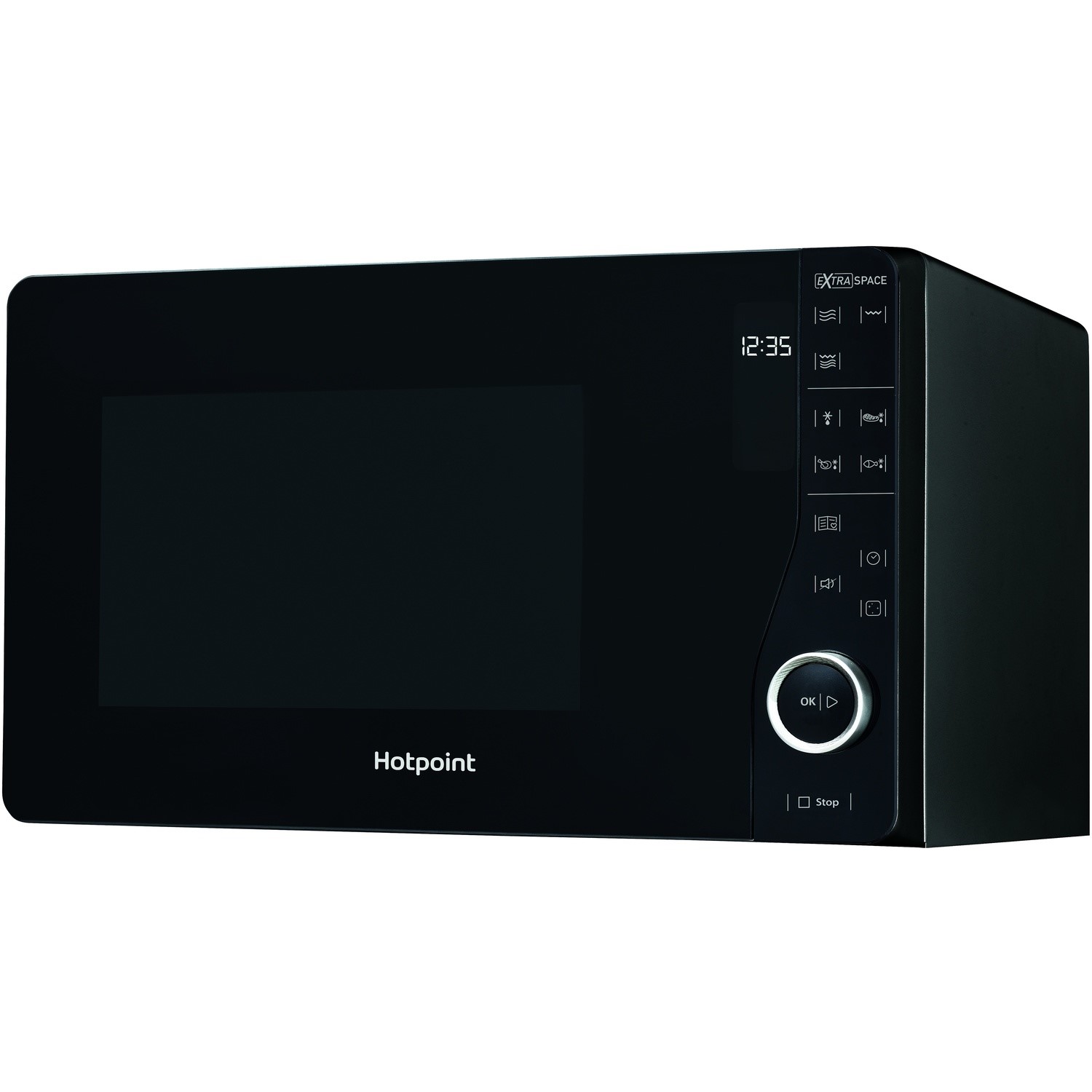 Hotpoint Xtraspace Flatbed 25L Microwave Oven With Grill - Black