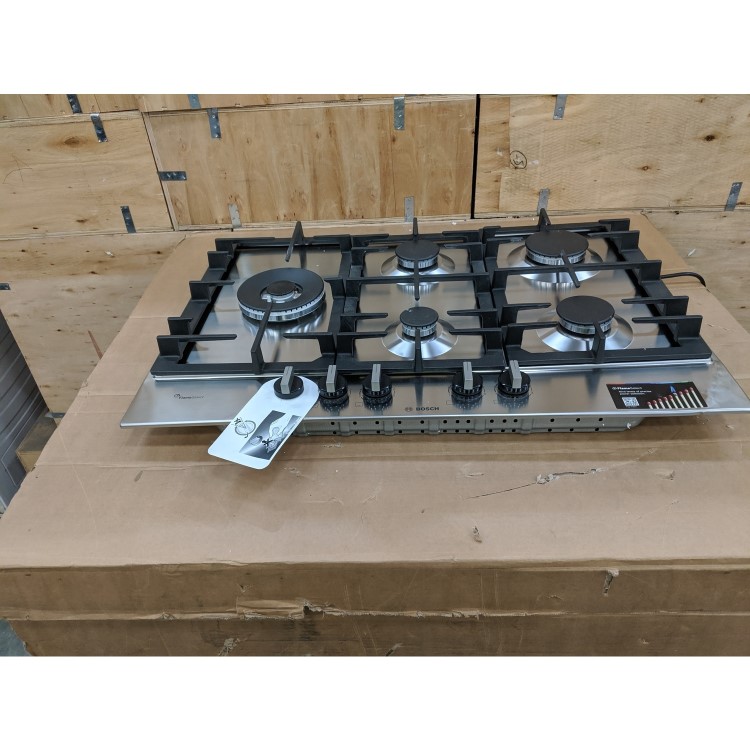 Refurbished Bosch Serie 6 PCS7A5B90 75cm 5 Burner Gas Hob Stainless Steel