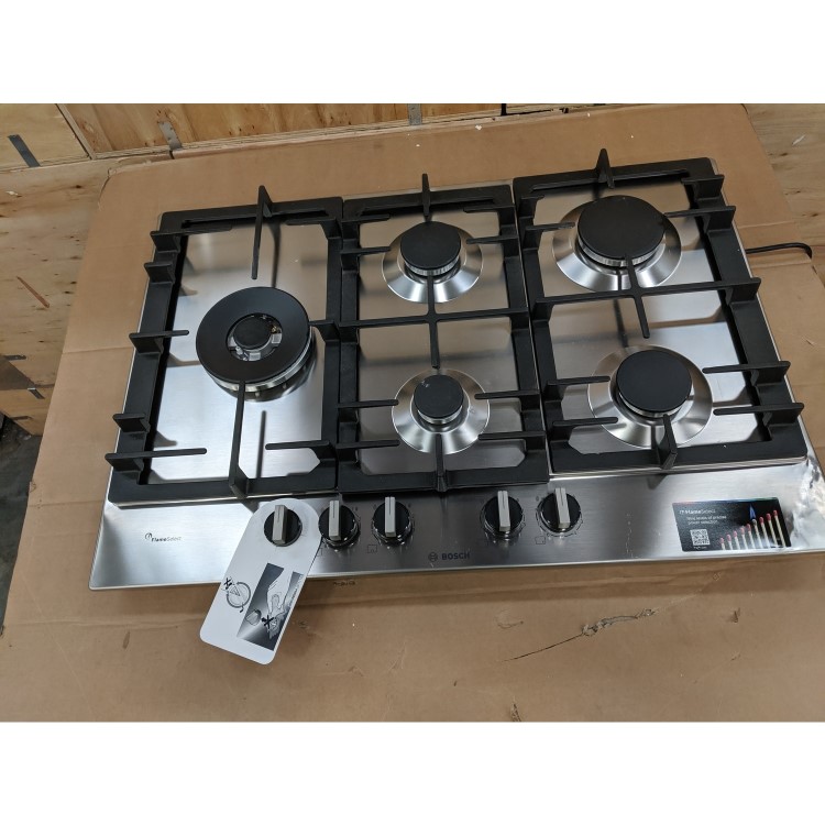Refurbished Bosch Serie 6 PCS7A5B90 75cm 5 Burner Gas Hob Stainless Steel