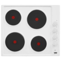 Beko 58cm Four Zone Solid Plate Hob - White