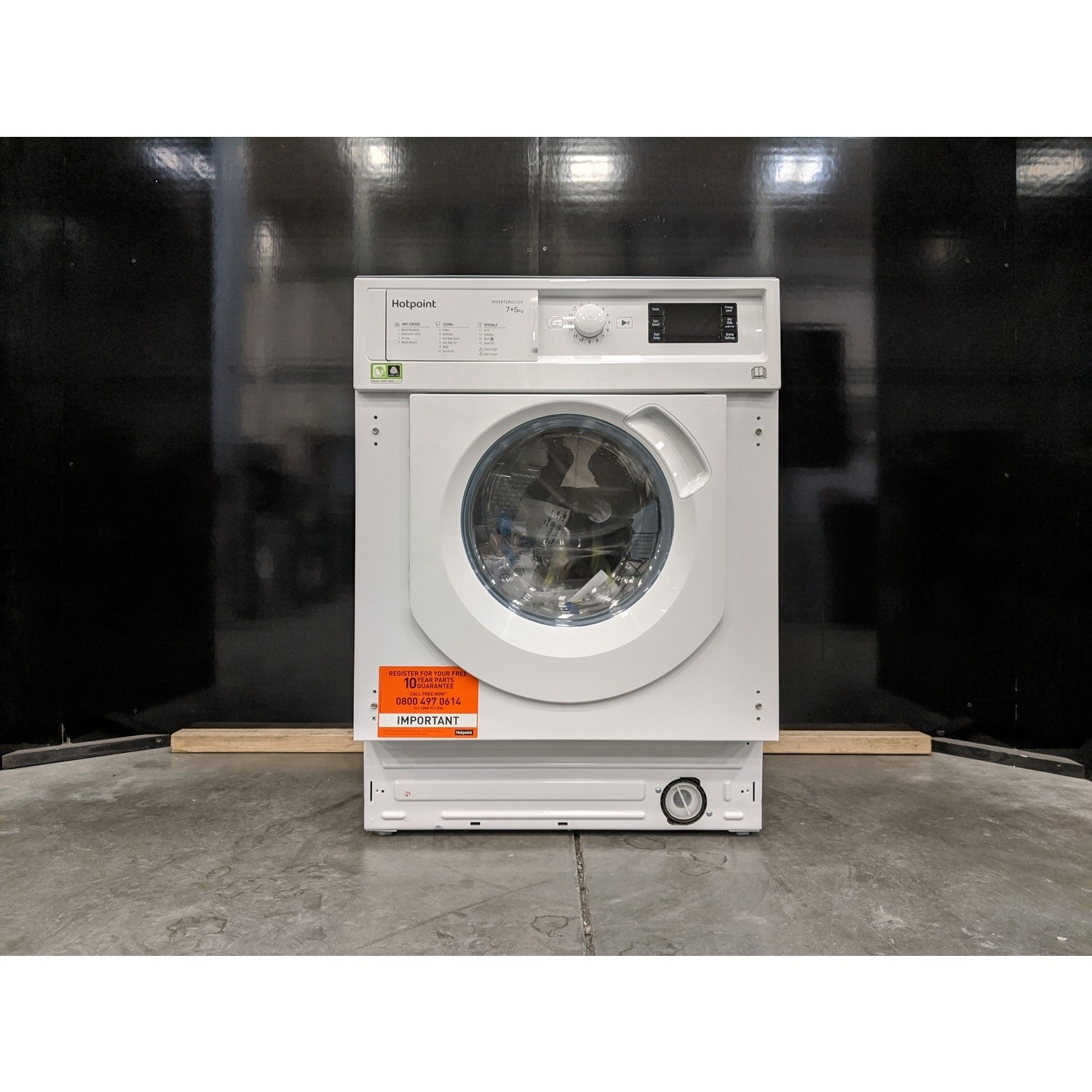 Refurbished Hotpoint BIWDHG75148UKN Integrated 7/5KG 1400 Spin Washer