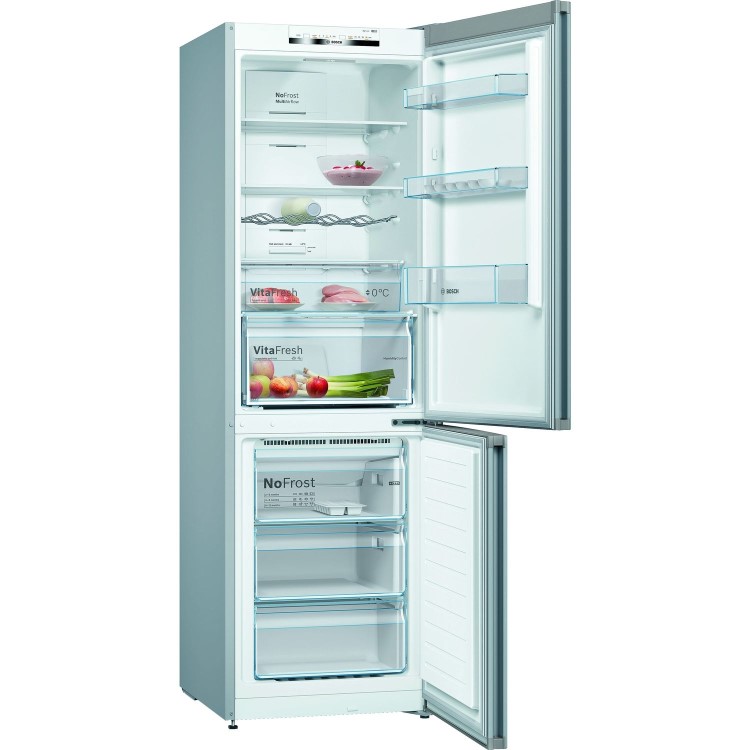 Bosch 324 Litre 60/40 Freestanding Fridge Freezer - Stainless steel look