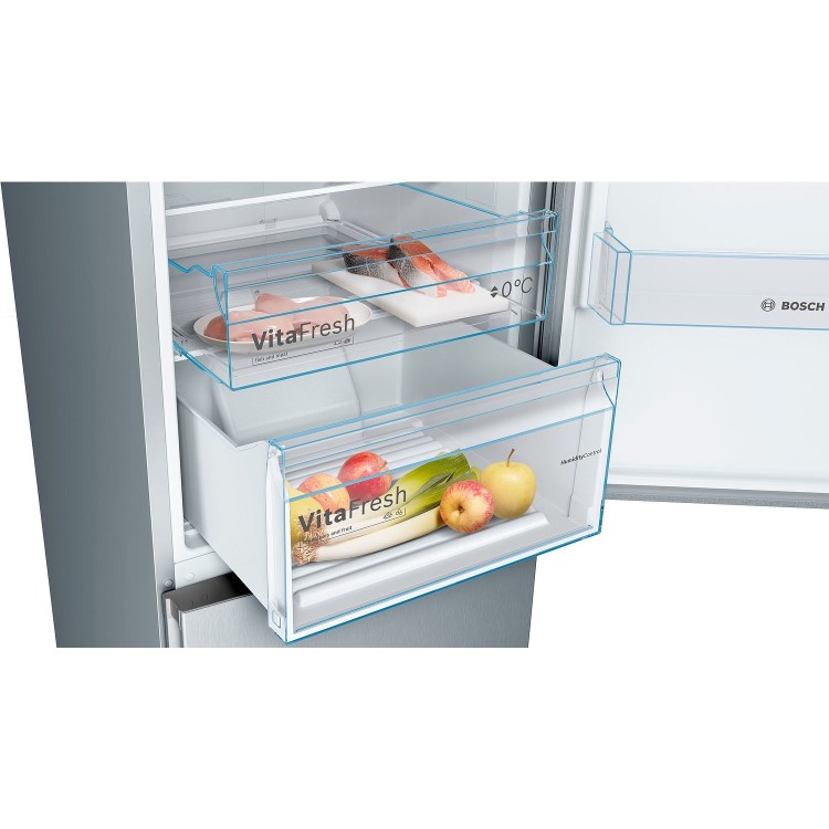 Bosch 324 Litre 60/40 Freestanding Fridge Freezer - Stainless steel look