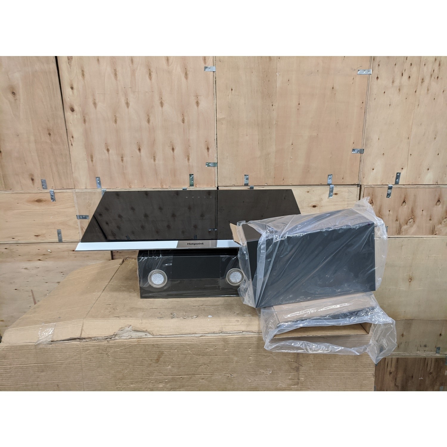 Refurbished Hotpoint PHVP87FLTK 80cm Angled Cooker Hood Black 78099664