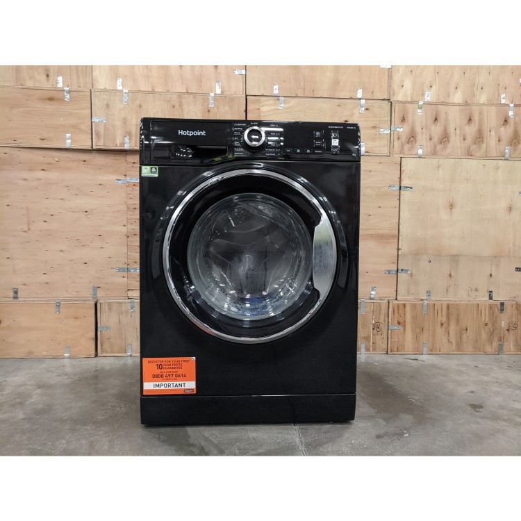 Refurbished Hotpoint NM11945BCAUKN Freestanding 9KG 1400 Spin Washing Machine Black