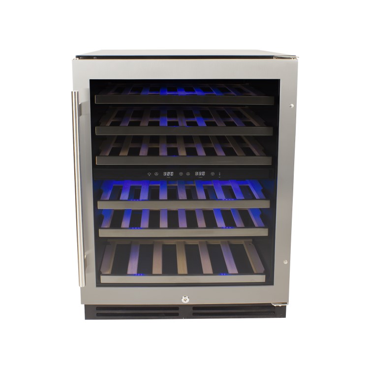 GRADE A2 - ElectrIQ 60cm Wine Cooler Full Range Dual Zone - Stainless Steel