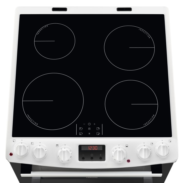 Zanussi 60cm Double Oven Electric Cooker with Induction Hob - White