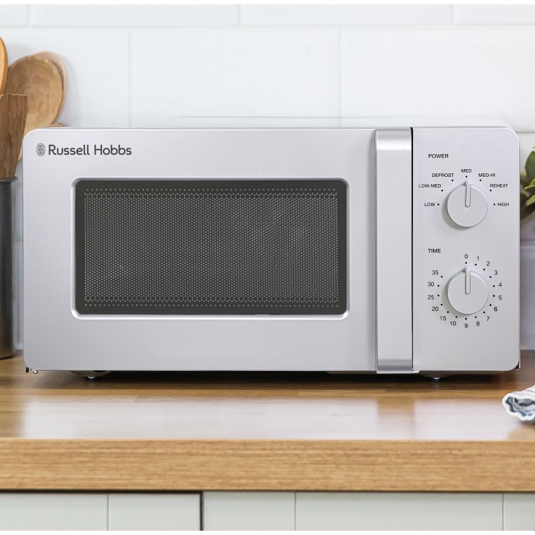 Refurbished Russell Hobbs RHM1401S 14L Compact Microwave Oven - Silver