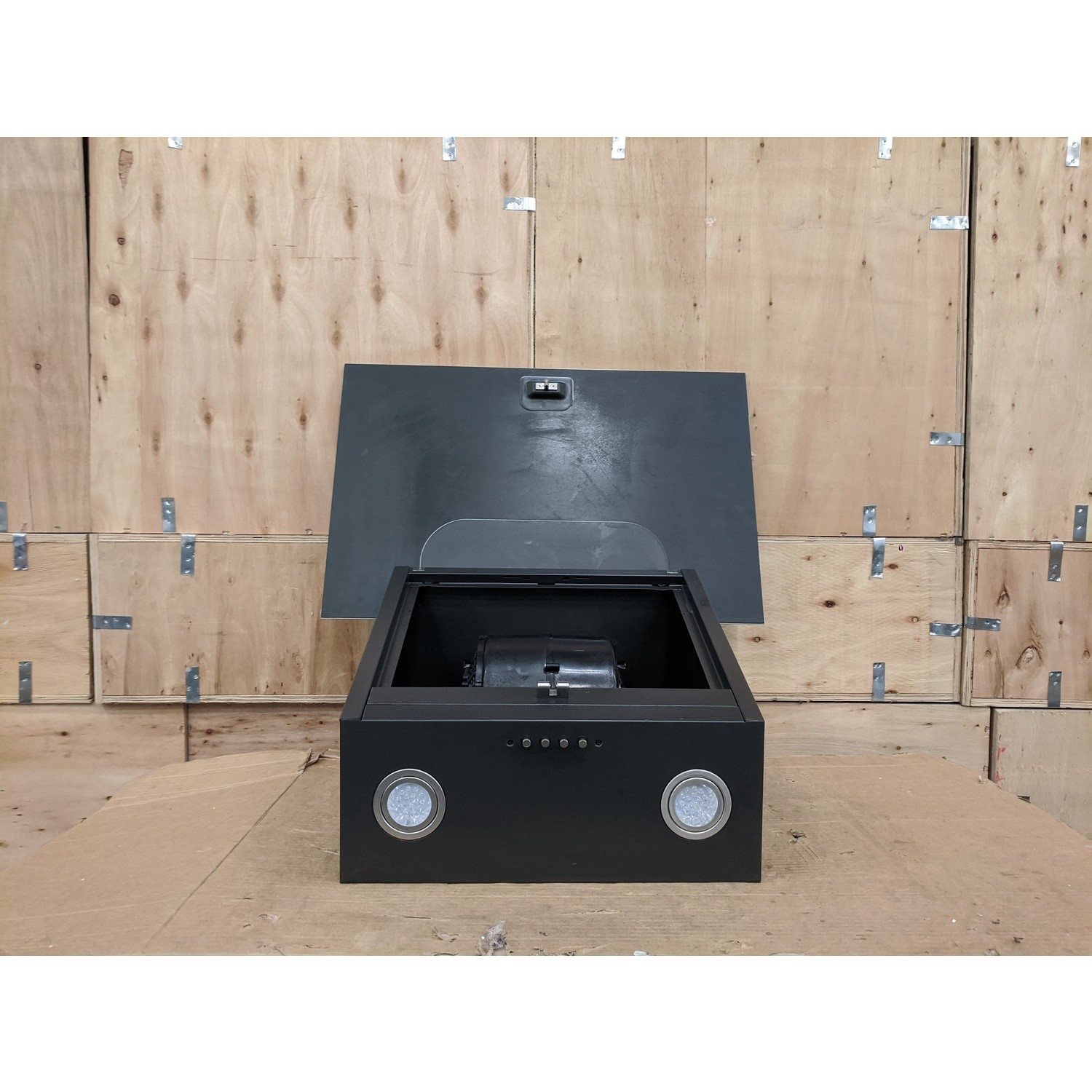 Refurbished Hotpoint PHVP66FLMK 60cm Angled Cooker Hood Black 78101795