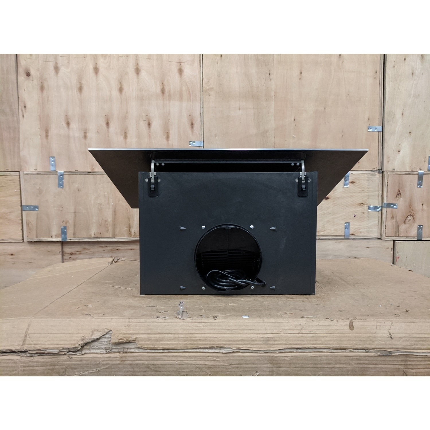 Refurbished Hotpoint PHVP66FLMK 60cm Angled Cooker Hood Black 78101795