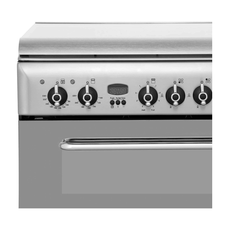 GRADE A2 - Indesit KDP60SE 60cm Double Oven Dual Fuel Cooker - Stainless Steel