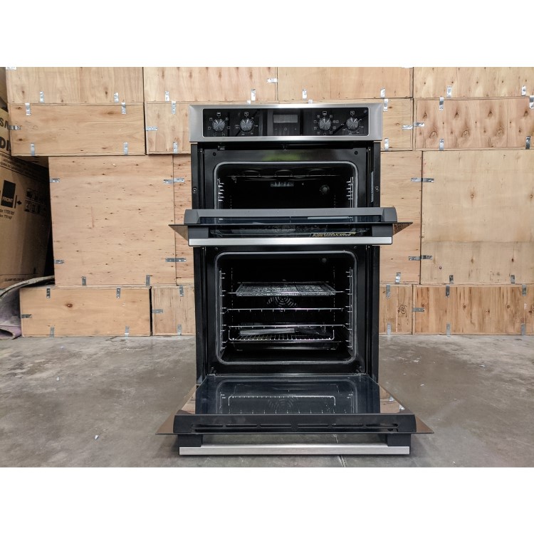 Refurbished Zanussi Series 20 ZKCNA4X1 Double Built In Electric Oven with Catalytic Cleaning Stainless Steel