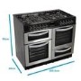 Refurbished electriQ EQRANGE100SS 100cm Dual Fuel Double Oven Range Cooker Stainless Steel