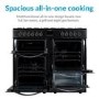 Refurbished electriQ EQRANGE100SS 100cm Dual Fuel Double Oven Range Cooker Stainless Steel