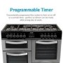 Refurbished electriQ EQRANGE100SS 100cm Dual Fuel Double Oven Range Cooker Stainless Steel