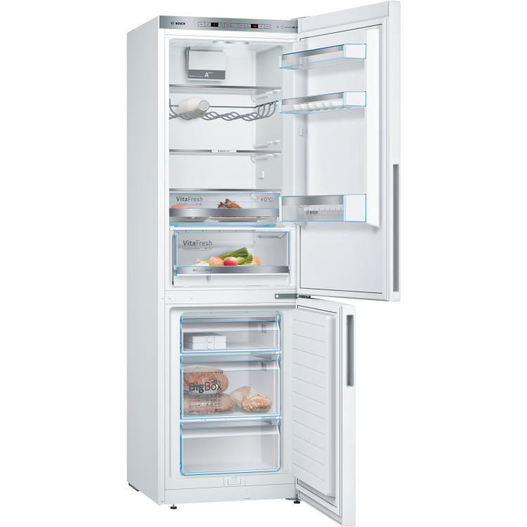 Bosch Serie 4 KGE36VW4A 186x60cm 302L Freestanding Fridge Freezer - White