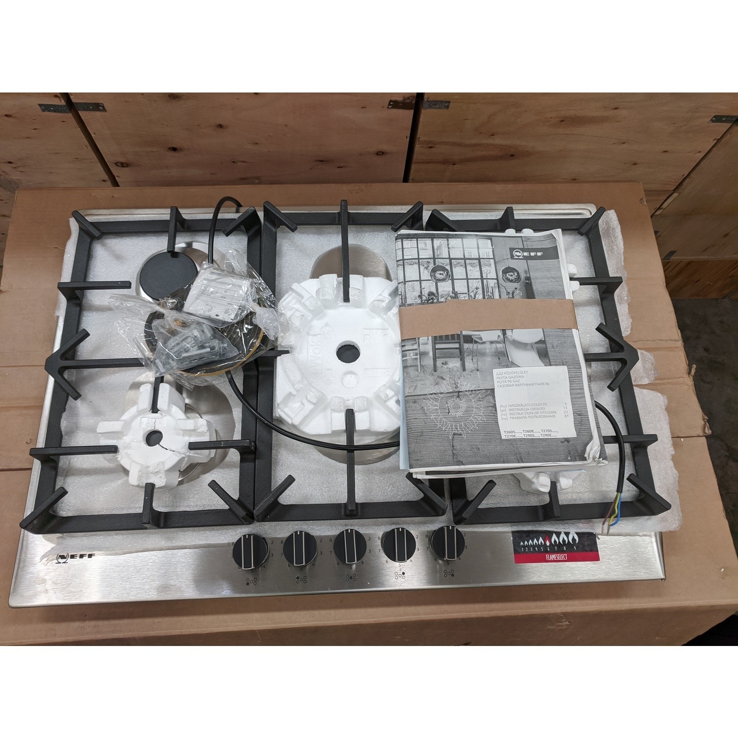 Refurbished Neff N70 T27DS59N0 75cm 5 Burner Gas Hob Stainless Steel
