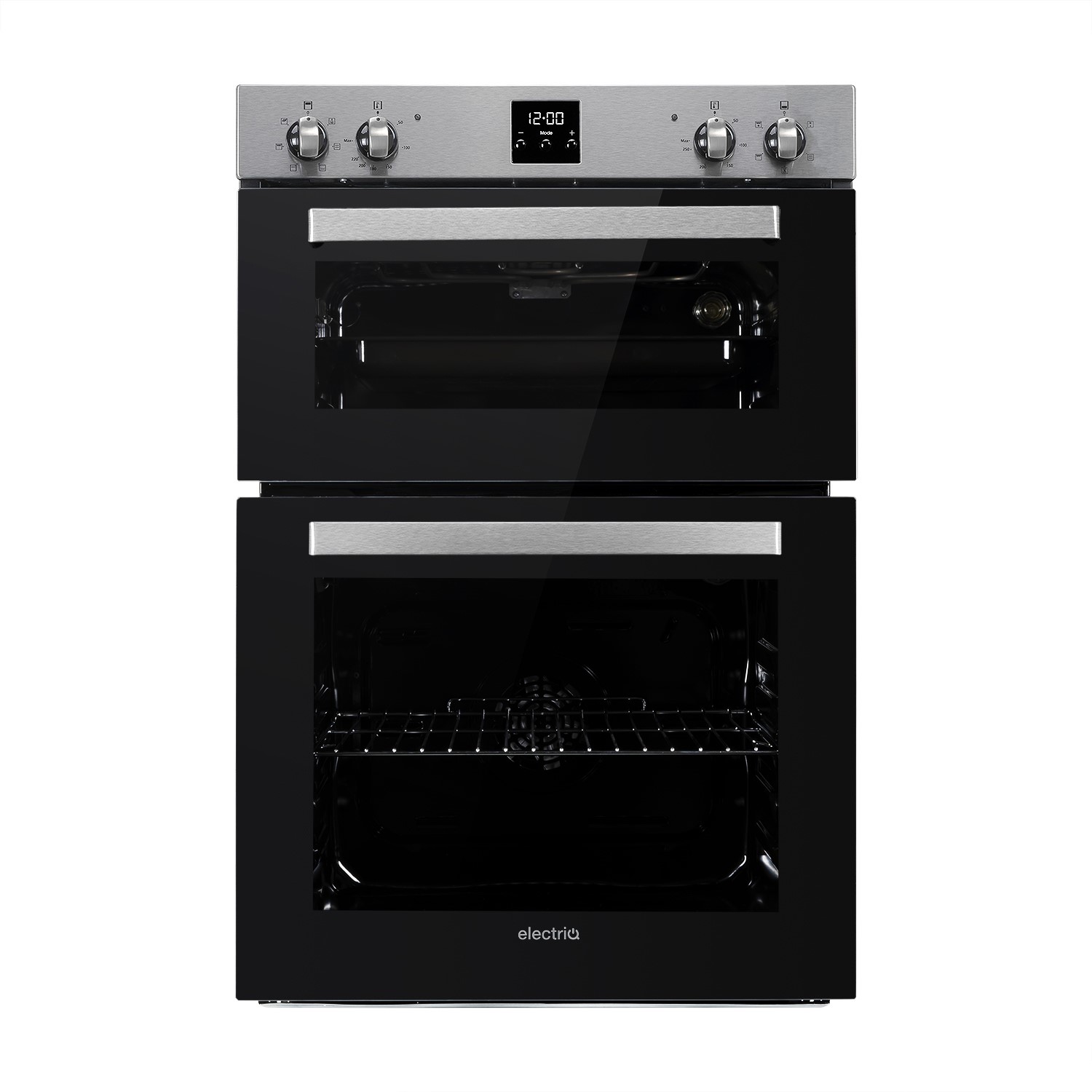 Refurbished electriQ EQDO1STEEL 60cm Double Built In Electric Oven Stainless Steel