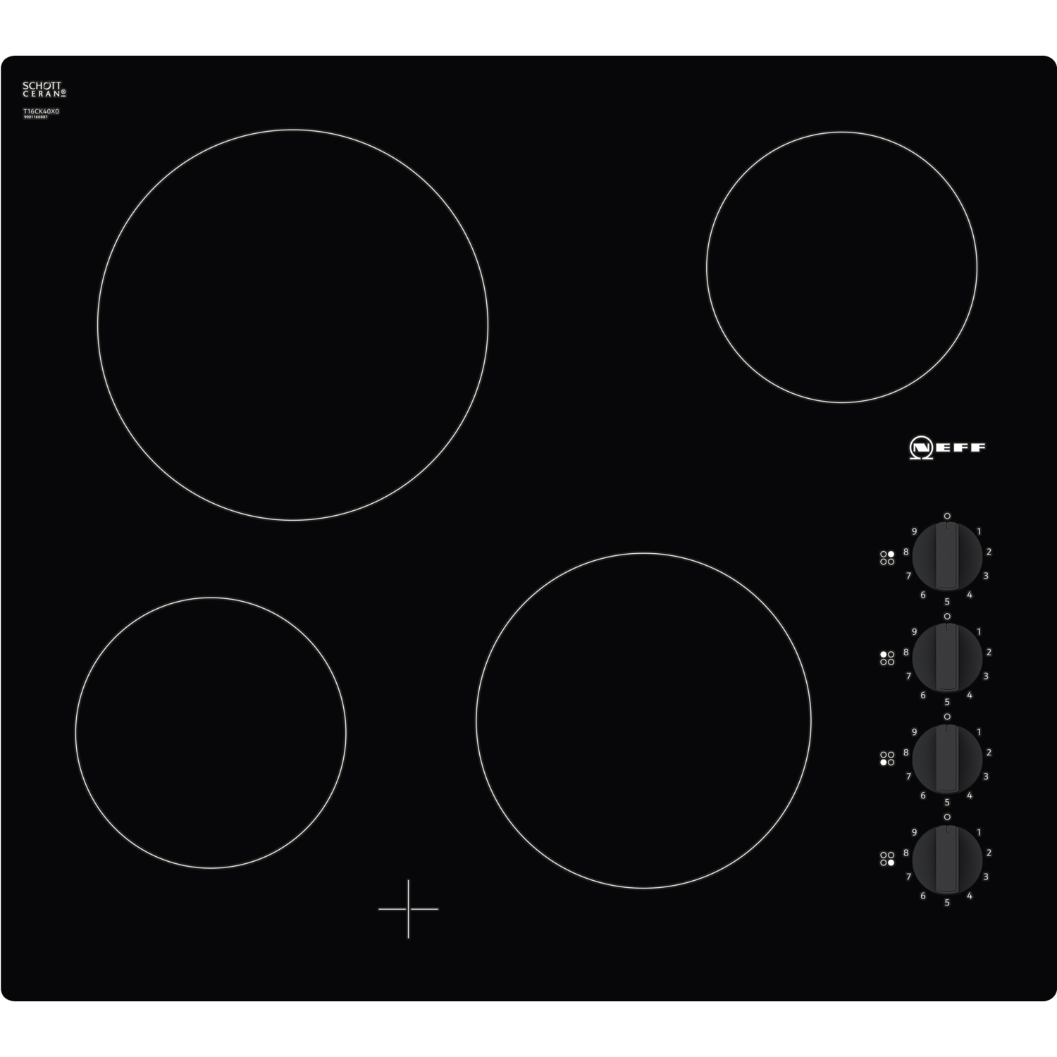 Neff N30 60cm 4 Zone Ceramic Hob with Knob Controls