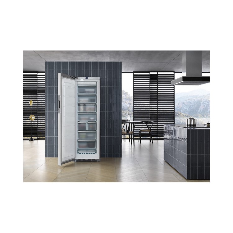 Refurbished Miele FNS28463E Freestanding 262 Litre Upright Freezer Clean Steel