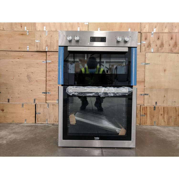 Refurbished Beko BDF26300X 60cm Double Built In Electric Oven Stainless Steel