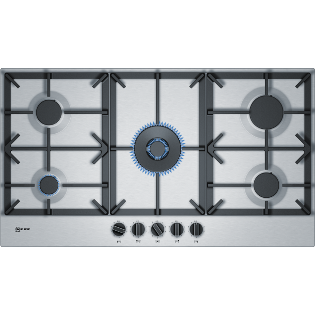 GRADE A3 - Neff T29DS69N0 90cm Five Burner Gas Hob Stainless Steel With Cast Iron Pan Stands