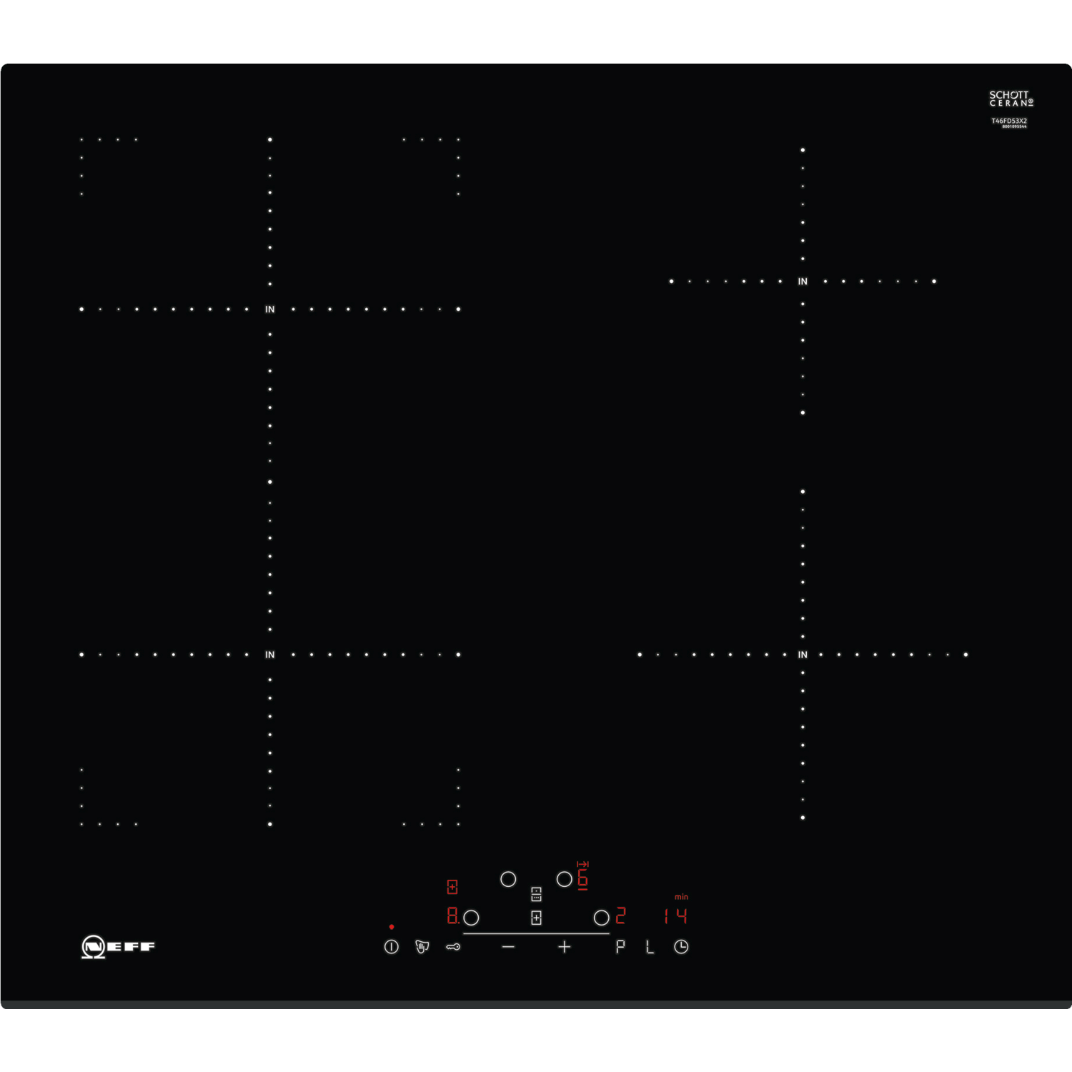Refurbished Neff N70 T46FD53X2 60cm 4 Zone Induction Hob with CombiZone Bevelled Front Edge