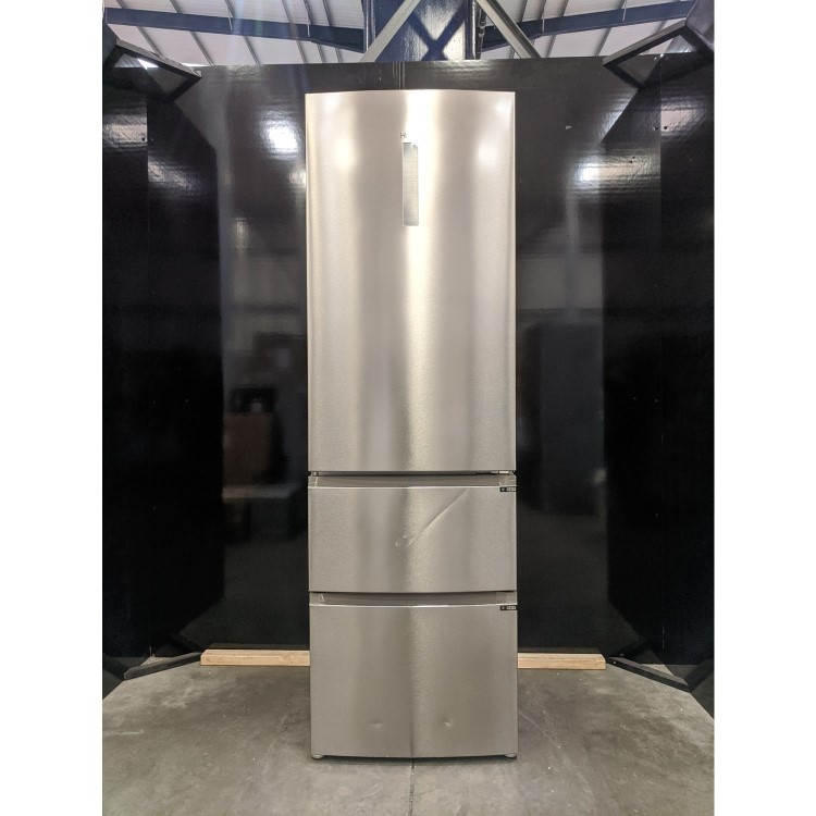 Refurbished Haier HTR3619FNMP Freestanding 345 Litre 70/30 Frost Free Fridge Freezer Stainless Steel