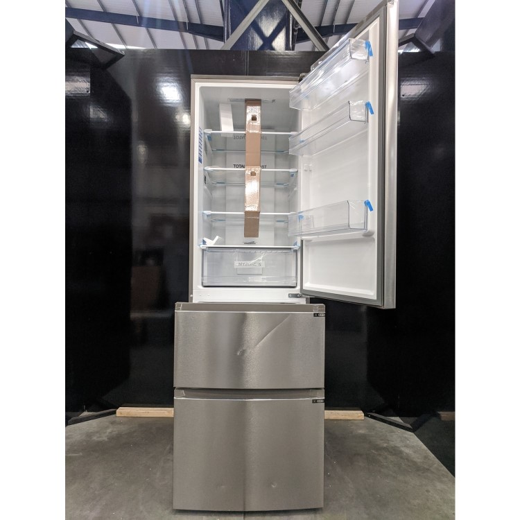 Refurbished Haier HTR3619FNMP Freestanding 345 Litre 70/30 Frost Free Fridge Freezer Stainless Steel