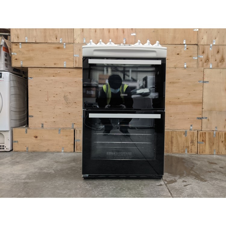 Refurbished Zanussi ZCG43250WA 55cm Double Oven Gas Cooker with Catalytic Liners White