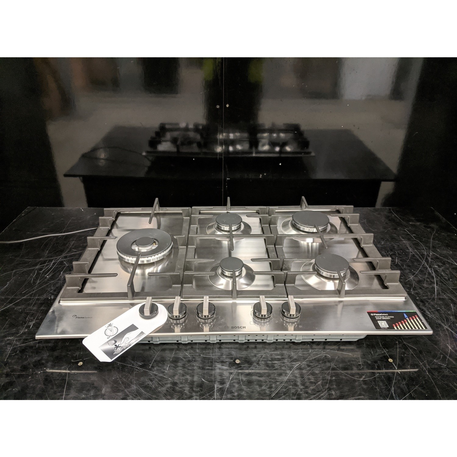 Refurbished Bosch Series 6 PCS7A5B90 75cm 5 Burner Gas Hob Stainless Steel 78115733/1/PCS7A5B90