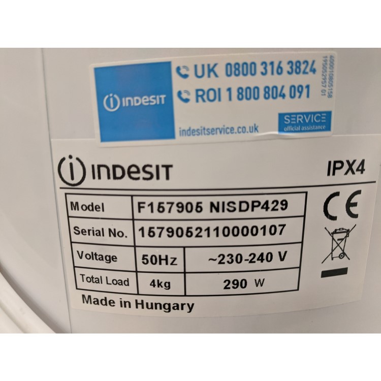 Refurbished Indesit NISDP429 Freestanding 4KG Spin Dryer With Pump Drain White