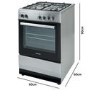 electriQ 60cm Dual Fuel Single Oven Cooker - Stainless Steel