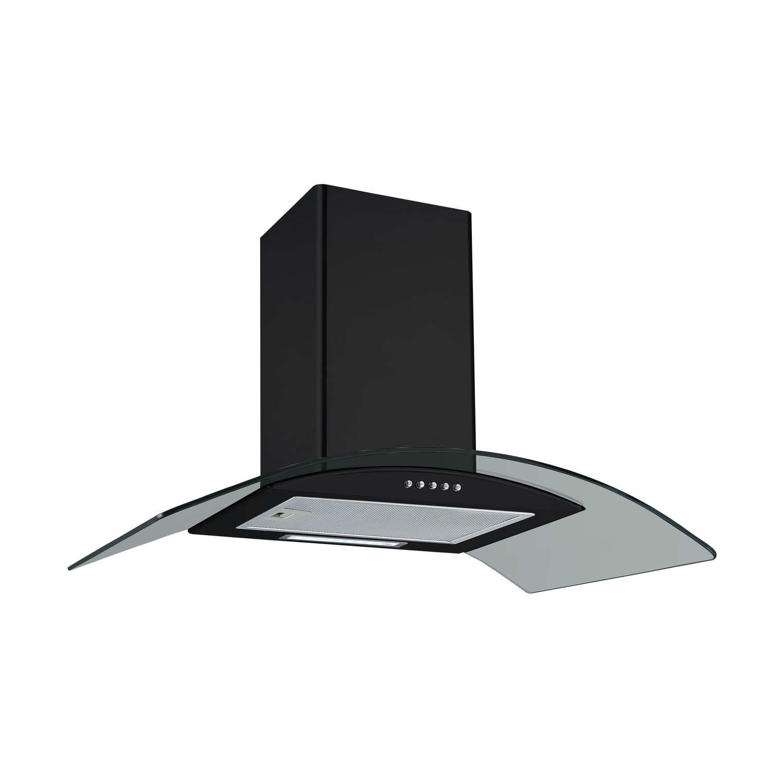 Refurbished electriQ eiq70curvbl 70cm Chimney Cooker Hood Black