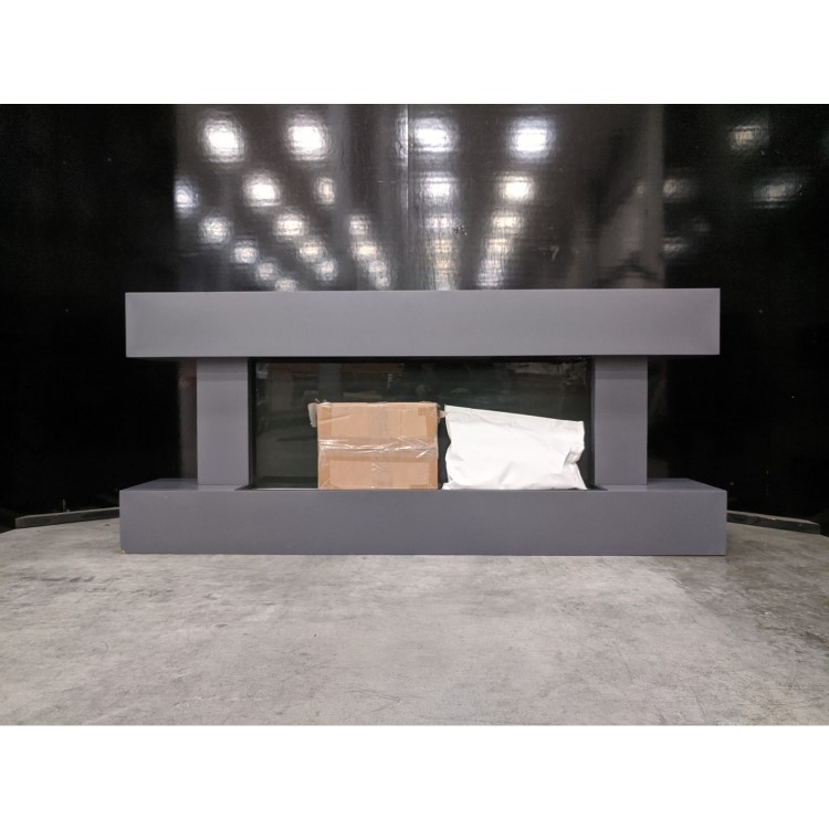GRADE A3 - Grey Wall Mounted Electric Fireplace Suite with LED Lights - Amberglo