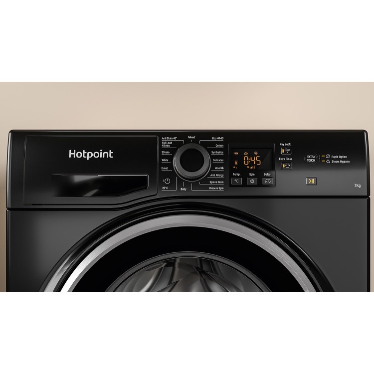 Hotpoint Anti-Stain 7kg 1400rpm Washing Machine – Black