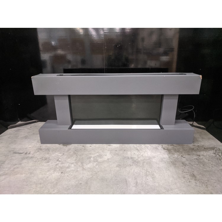 GRADE A3 - Grey Wall Mounted Electric Fireplace Suite with LED Lights - Amberglo