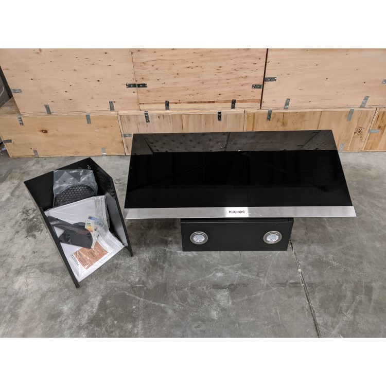 Refurbished Hotpoint PHVP87FLTK 80cm Chimney Cooker Hood Black
