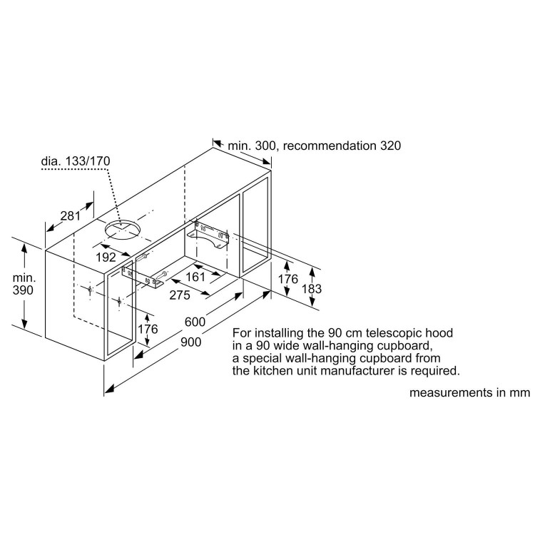 Refurbished Siemens iQ300 LI94MA531B 90cm Telescopic Canopy Cooker Hood Silver