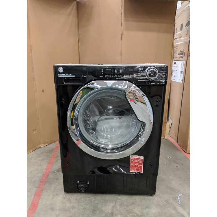 Refurbished Hoover WASH 300 HBWS49D3ACBE-80 Integrated 9KG 1400 Spin Washing Machine Black