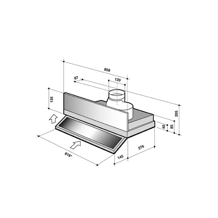 Refurbished De Dietrich DHT1119X 90cm Telescopic Integrated Cooker Hood Stainless Steel