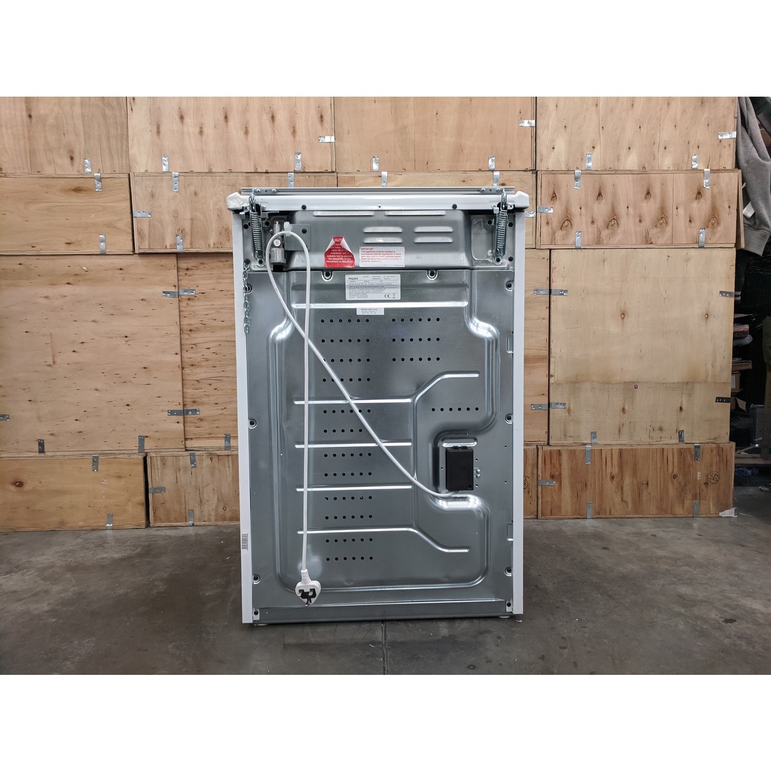 Refurbished Hotpoint HAGL60P 60cm Double Oven Gas Cooker with Lid White