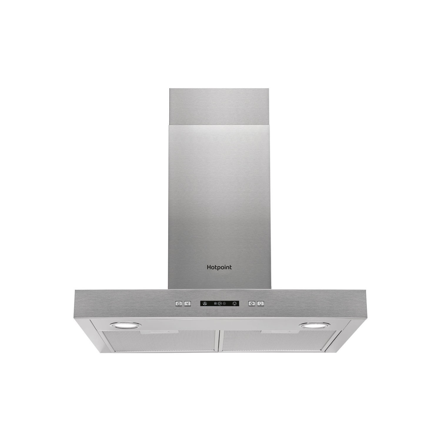 Refurbished Hotpoint PHBS67FLLIX 60cm Chimney Cooker Hood Stainless Steel
