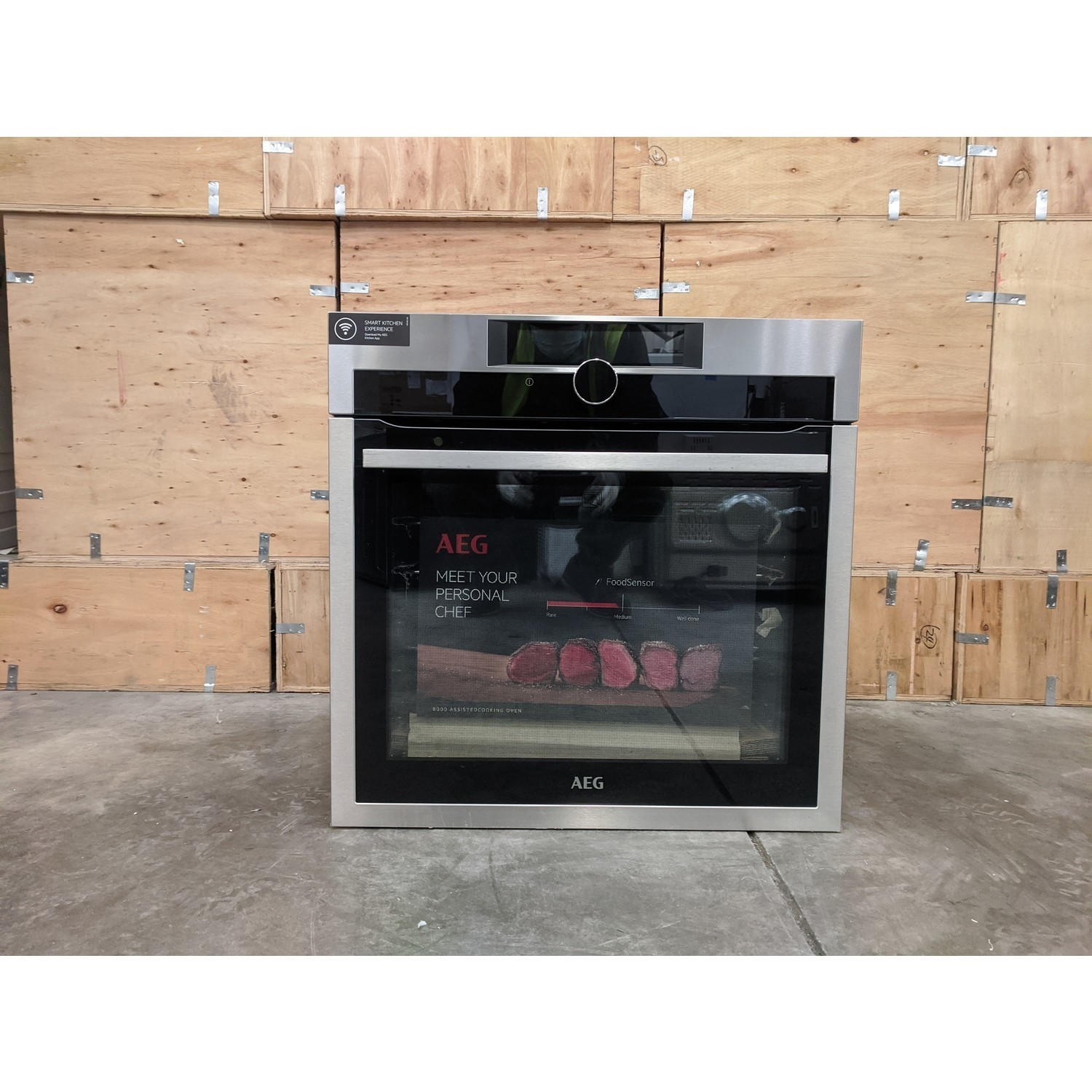 Refurbished AEG SenseCook BPE948730M 60cm Single Built In Electric Oven with Pyrolytic Cleaning