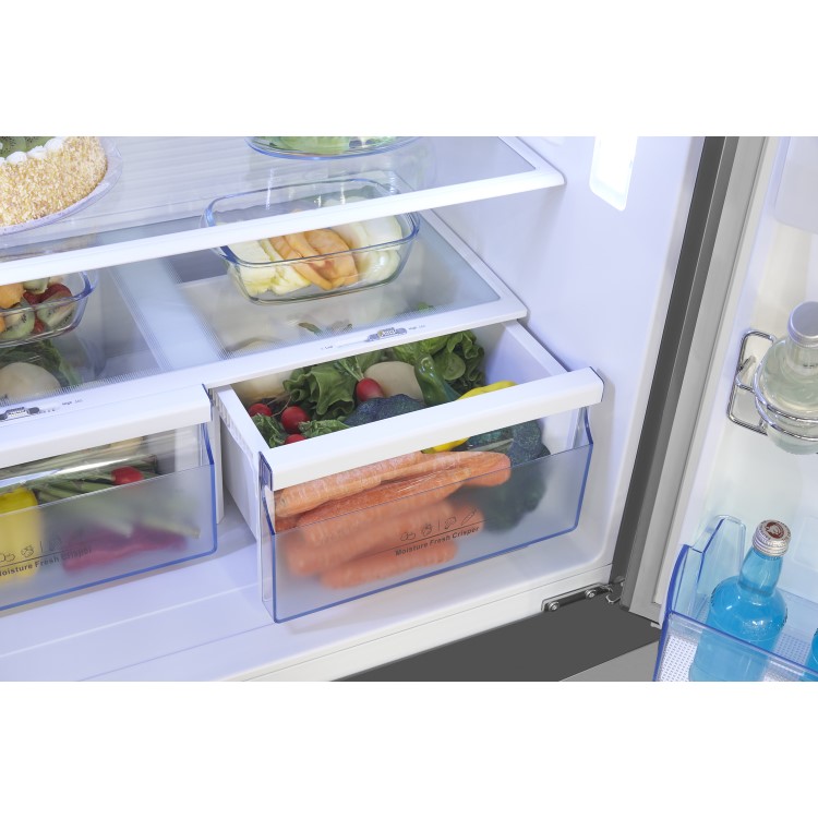 Hisense 431 Litre American Fridge Freezer - Stainless steel