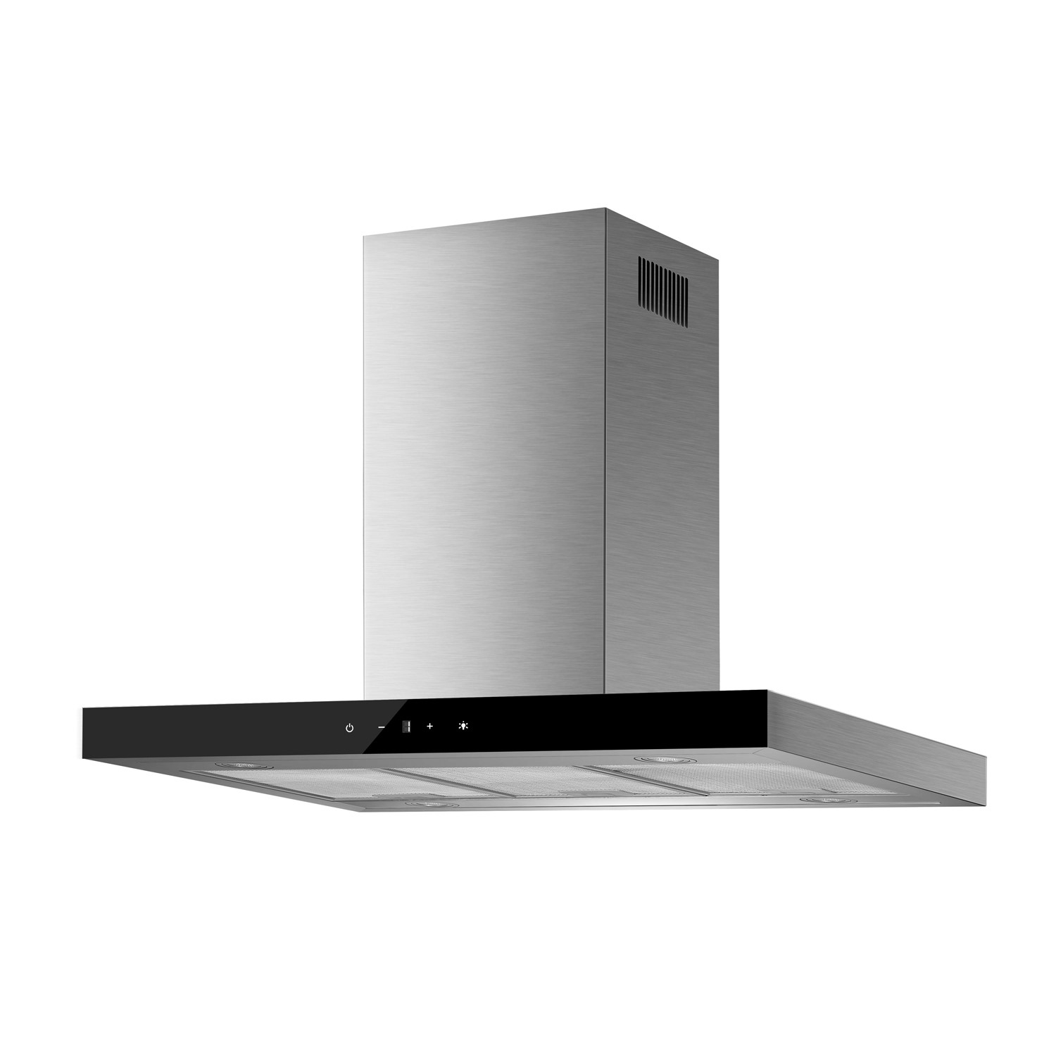 electriQ 90cm Slimline Box Touch Control Island Hood Stainless Steel