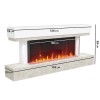 White and Beige Concrete Effect Wall Mounted Alexa Electric Fireplace - Amberglo