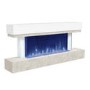 GRADE A3 - White and Beige Concrete Effect Wall Mounted Alexa Electric Fireplace - Amberglo