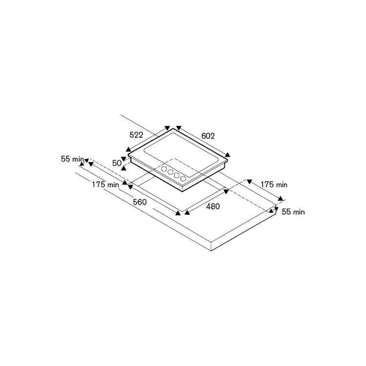 Bertazzoni Professional 60cm 4 Burner Gas Hob - Stainless Steel