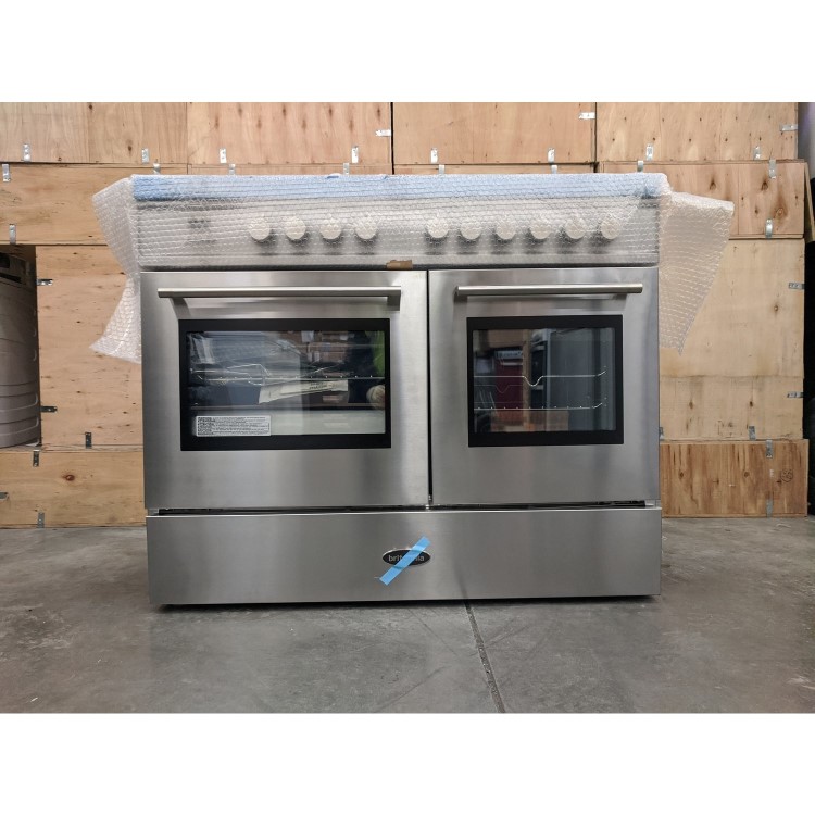 Refurbished Britannia Q Line 100cm Double Oven Dual Fuel Range Cooker Stainless Steel